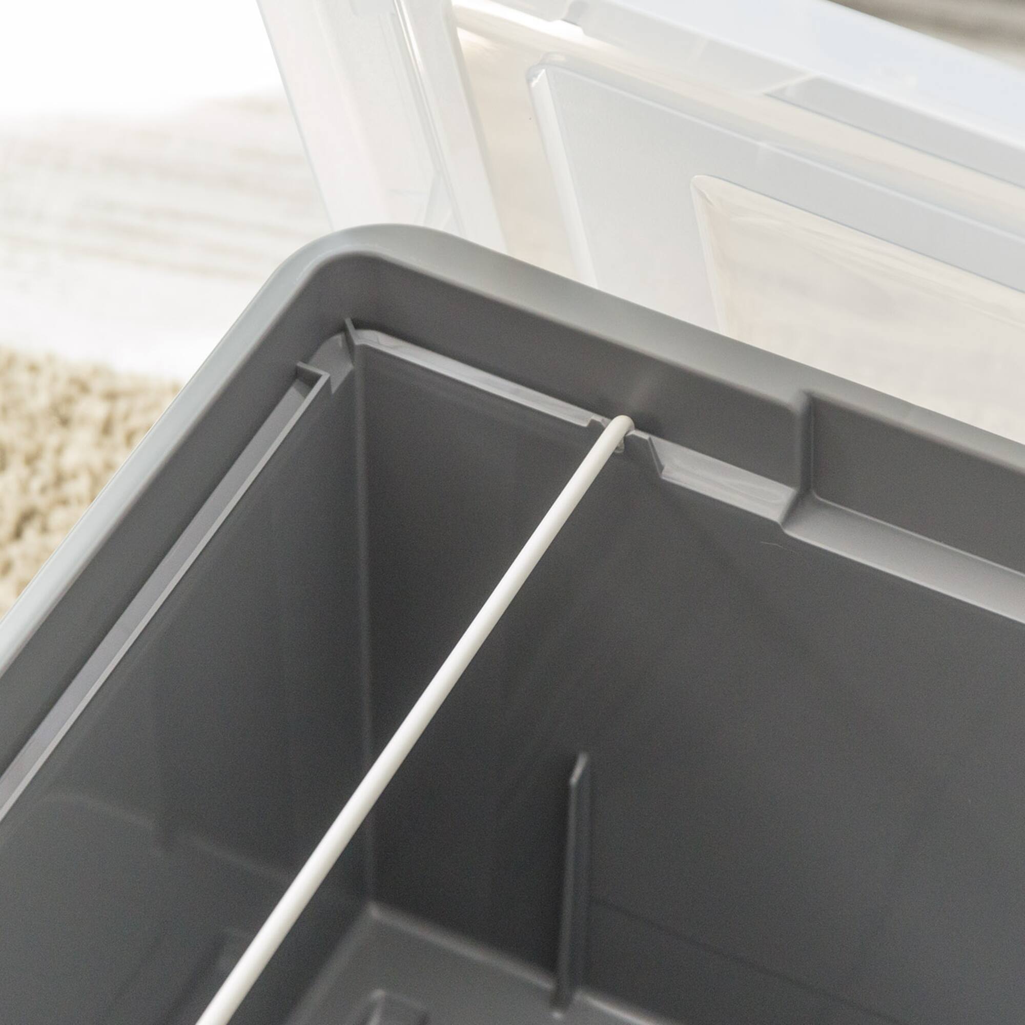 IRIS Gray Snap Tight Plastic Letter & Legal File Organizer Box, 3ct.